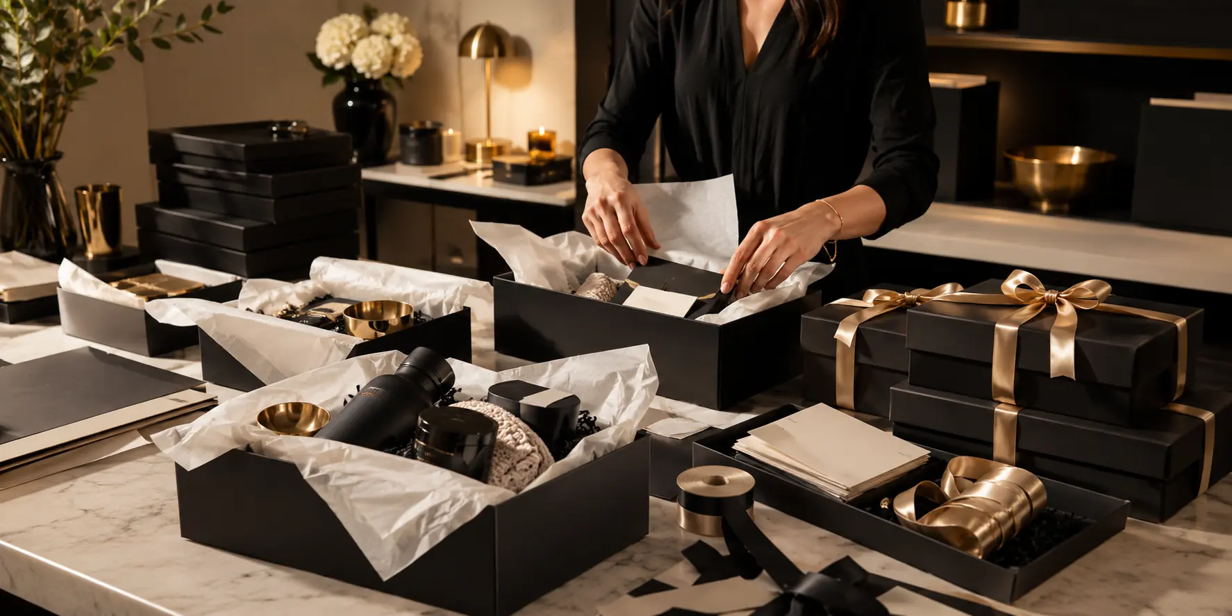 Craft Line team preparing premium gift packages