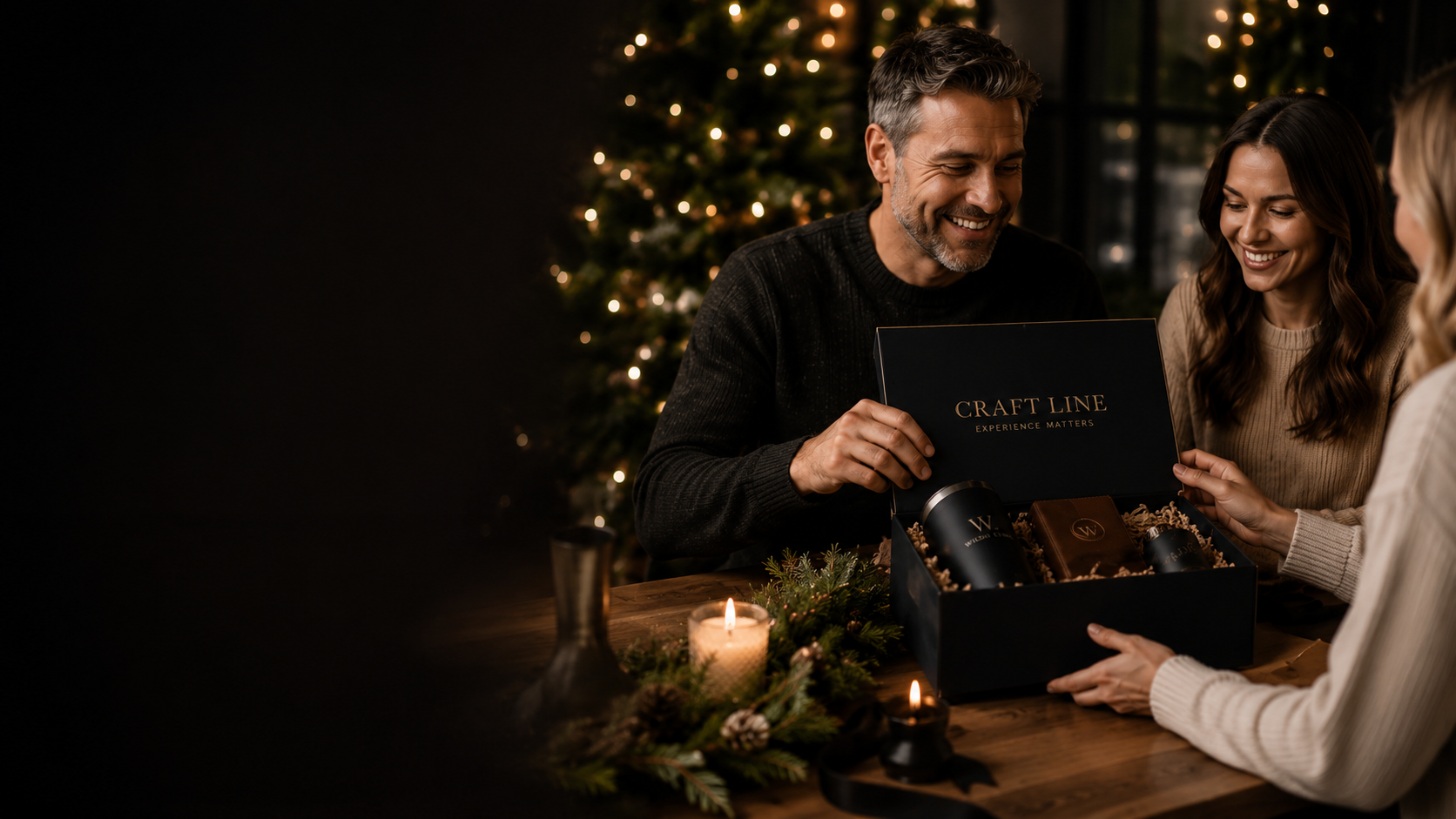 Recipients opening a Craft Line gift box